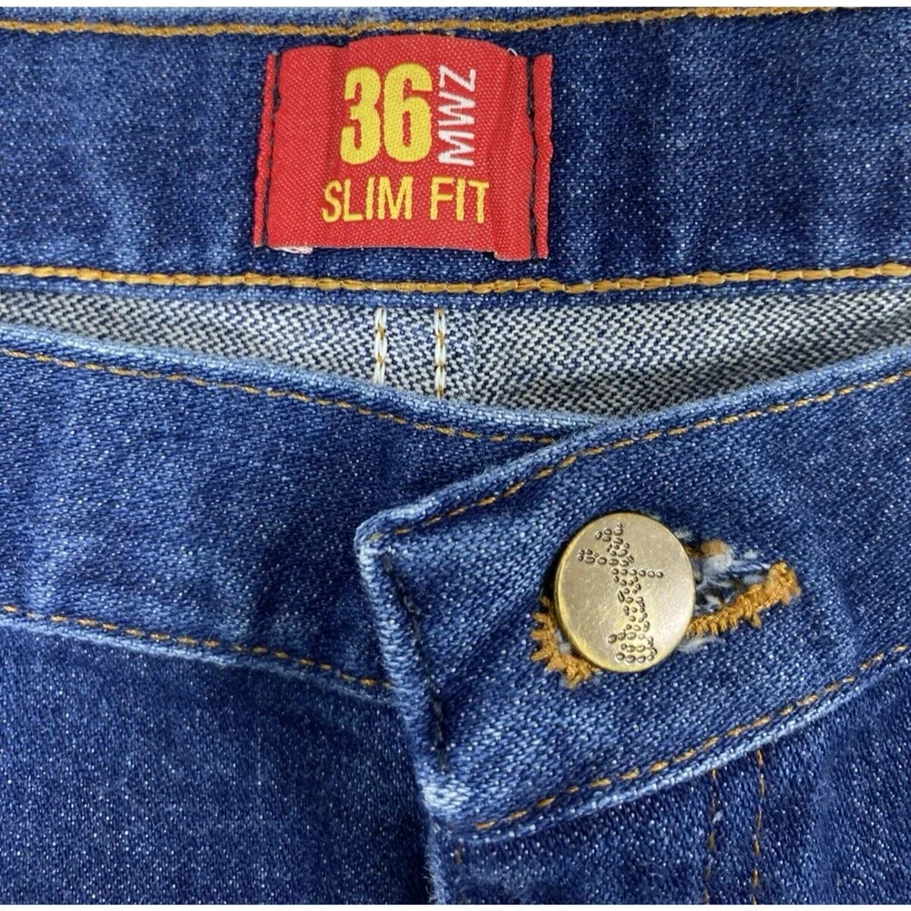 Wrangler Jeans Mens 38 x 31.5 Slim Fit Dark Wash Denim 36MWZ Cowboy Casual - Picture 3 of 11